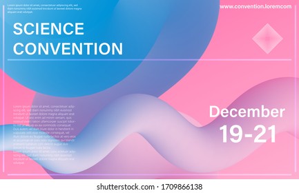 Liquid color shape. Conference design template. Fluid background. Trendy abstract cover. Futuristic design poster. Colorful gradient. Vector.