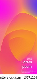 Liquid Color Shape. Pink, Orange, Yellow, Abstract Background Design. Minimal Dynamic Web Applications. Mobile Vertical Flyer. Vector Template Design.
 Simple, Futuristic, Screen Concept.