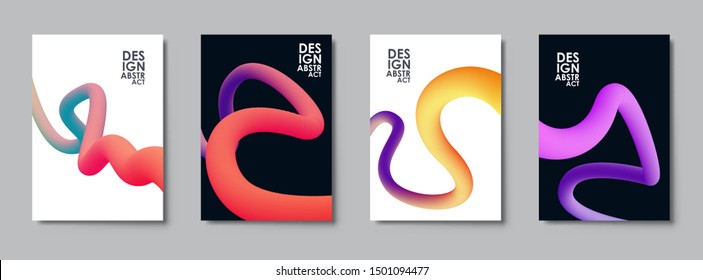 Liquid color shapes. Abstract colorful curve line. Graphic concept for your design