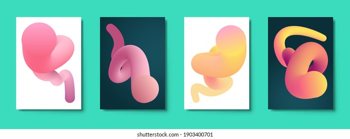 Liquid color shapes. Abstract colorful curve line. Graphic concept for your design