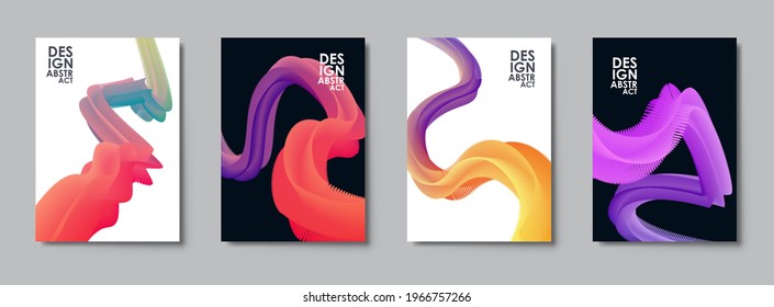 Liquid color shapes. Abstract colorful curve line. Graphic concept for your design