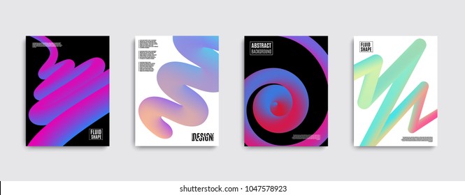 Liquid color shapes for composition backgrounds. Futuristic design posters. Trendy abstract covers.