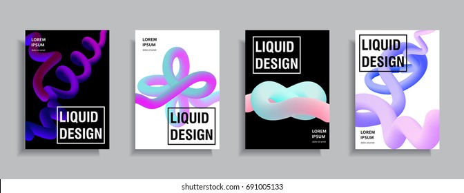 Liquid color shapes for composition backgrounds. Trendy abstract covers. Futuristic design posters.
