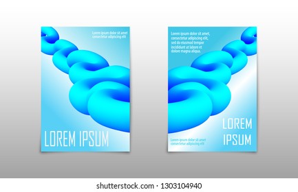 Liquid color shapes cover set. Futuristic design posters. Trendy abstract covers. Vector illustration.