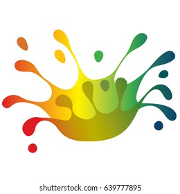 Liquid Color splash crown. Vector illustration