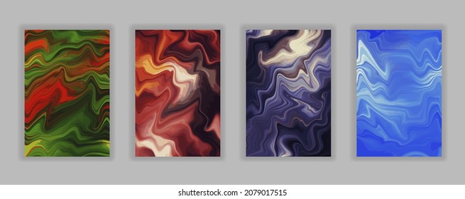 Liquid color trendy texture. Abstract wave and splash effect 