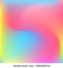 Liquid Color Water Light Green Swirl Gradient Mesh. Fluid Neon Pink Pastel Curve Gradient Backdrop. Multicolor Dynamic Blue Yellow Smooth Surface. Blurred Happy Rainbow Wavy Purple Background.