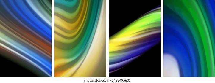 Liquid color waves poster set for wallpaper, business card, cover, poster, banner, brochure, header, website