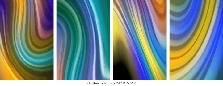 Liquid color waves poster set for wallpaper, business card, cover, poster, banner, brochure, header, website