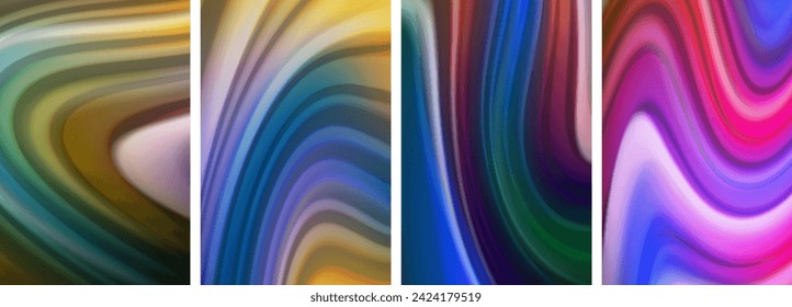 Juego de pósters de ondas de color líquido para papel pintado, tarjeta de visita, portada, afiche, pancarta, folleto, cabecera, sitio web