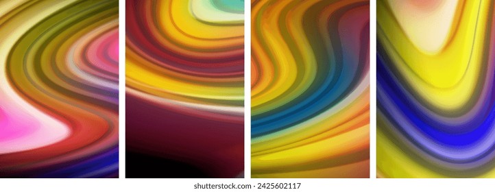Liquid color waves poster set for wallpaper, business card, cover, poster, banner, brochure, header, website