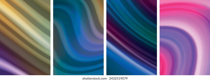 Liquid color waves poster set for wallpaper, business card, cover, poster, banner, brochure, header, website