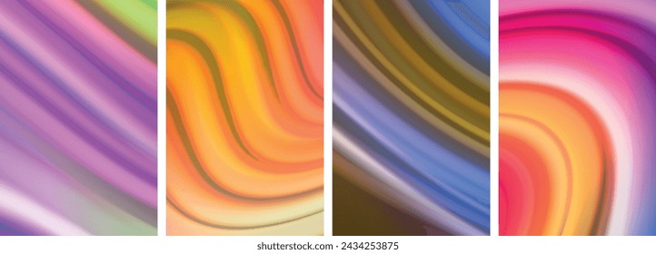 Liquid color waves poster set for wallpaper, business card, cover, poster, banner, brochure, header, website