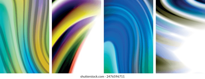 Liquid color waves poster set for wallpaper, business card, cover, poster, banner, brochure, header, website