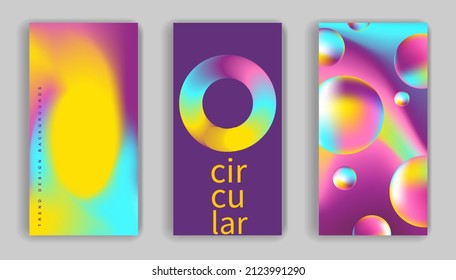 Liquid colorful bright gradient vector illustration. Abstract background in dream kids color. Design for social media. Set of stories templates. Mockup for personal blog.