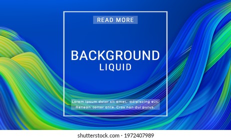 Liquid colorful flow design. Wave background. Horizontal fluid banner. Oil painted shapes. Vector EPS10 illustration with mesh objects for creative art design. Size is a multiple of 1920x1080 pixels