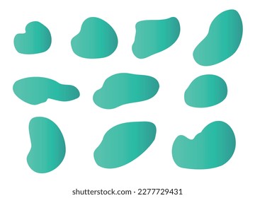  Liquid colorful gradient shapes set isolated on white background