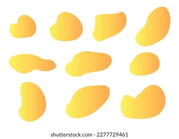  Formas de gradiente colorido líquido aisladas en fondo blanco