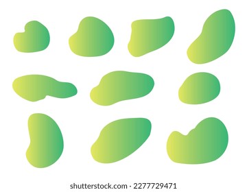  Liquid colorful gradient shapes set isolated on white background