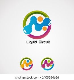 liquid colorful on circle concept logo vector, icon, element, and template for company 