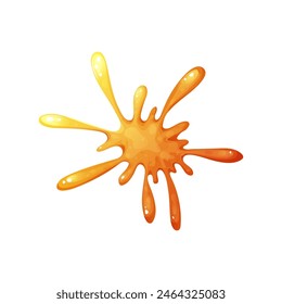 Liquid colorful slime in cartoon style. Fluid mucus drip, splatter or splash isolated on white background. Sticky dribble down, toxic blot. Vector illustration.