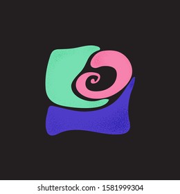Liquid colorful square. Abstract square shape with splash and drops. Design with flow effect for logo, banner, poster. Vector illustration