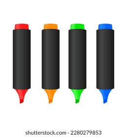 liquid coloring collection design with various colors. colorful markers