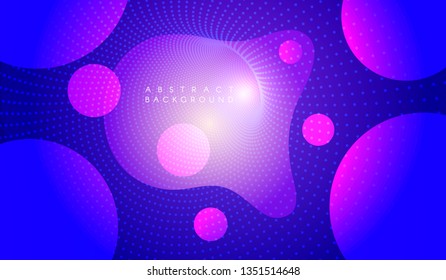 Liquid colors abstract futuristic background with circles, array of dots, frame and text. Futuristic poster design