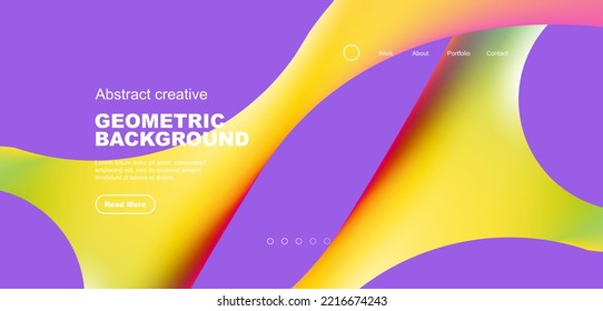 Liquid colors with flowing round shapes abstract background. Vector illustration for wallpaper, banner, background, leaflet, catalog, cover, flyer