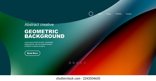 Colores líquidos con formas redondeadas que fluyen en fondo abstracto. Ilustración vectorial de papel tapiz, banner, fondo, folleto, catálogo, cubierta, volante