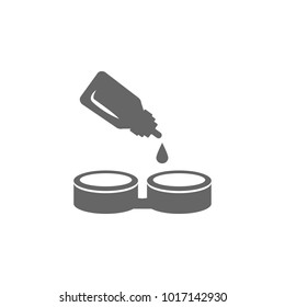 Liquid contact lenses box icons Simple element illustration. Symbol design from Medical collection. Can be used in web and mobile. on white background