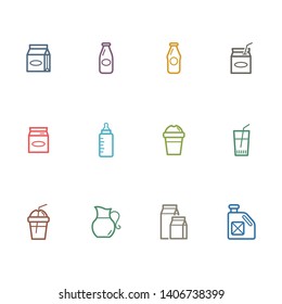 Liquid Container Icons - Colored Outline Series