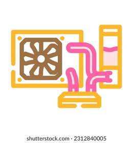 liquid cooling gaming pc color icon vector. liquid cooling gaming pc sign. isolated symbol illustration