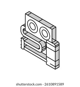 liquid cooling gaming pc isometric icon vector. liquid cooling gaming pc sign. isolated symbol illustration