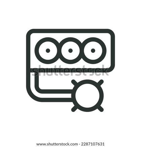 Liquid cooling system for CPU isolated icon, cpu liquid cooler with fans and radiator vector icon with editable stroke