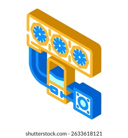 líquido sistema de refrigeração jogo pc ícone isométrico vetor. líquido sistema de refrigeração jogo pc sinal. símbolo isolado ilustração