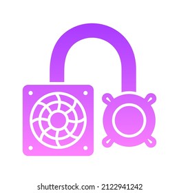 Liquid Cooling System Glyph Gradient Icon Design