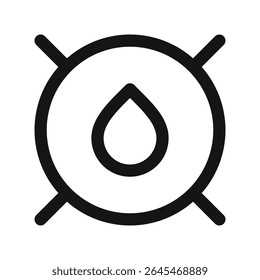 Liquid cooling system UI icon, water cooler simple line user interface vector symbol
