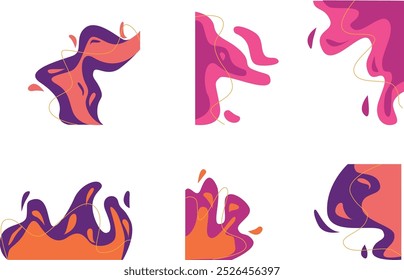 Liquid Corner Vector Abstract Design Colorful Decoration