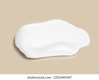 Liquid Cream Cosmetic Smudge Texture On Beige Background. EPS10 Vector