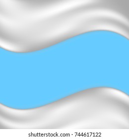 Liquid creamy white texture flowing on wide background, vector illustration.