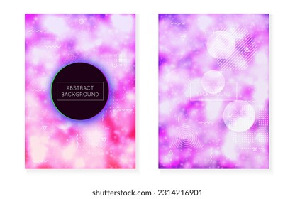 Diseño líquido. Fondo minimalista. Composición de tecnología ultravioleta. Forma redonda azul. Diseño suave. Viajero de Ciencia. Memphis Dots. Presentación del Holograma. Diseño líquido púrpura