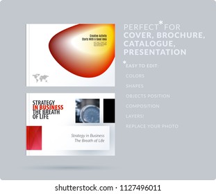 Liquid design presentation template with colourful fluid gradient shapes. Abstract vector set of modern horizontal banners