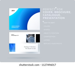 Liquid design presentation template with colourful fluid gradient shapes. Abstract vector set of modern horizontal banners