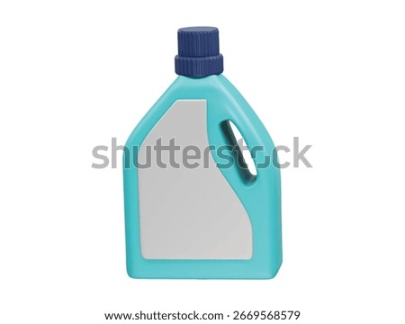 Liquid detergent bottle icon 3d rendering illustration