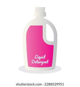 Liquid detergent bottle on white background. vector illustration