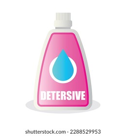Frasco de detergente líquido sobre fondo blanco. ilustración vectorial
