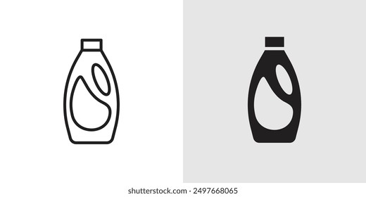 liquid detergent icon Black line art vector logo set