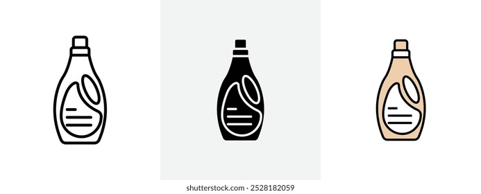 Liquid detergent icon Outline sign symbol set