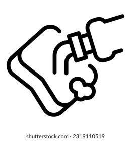 Liquid detergent sponge icon outline vector. Bottle dish. Clean product